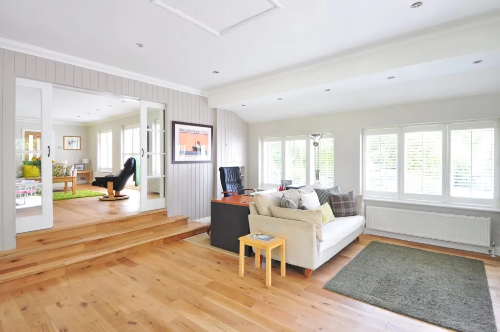 A perfect finish engineered wood flooring in a modern house