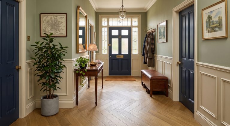 Herringbone Flooring in Mitcham: A Raw Oak Entrance Hallway Case Study