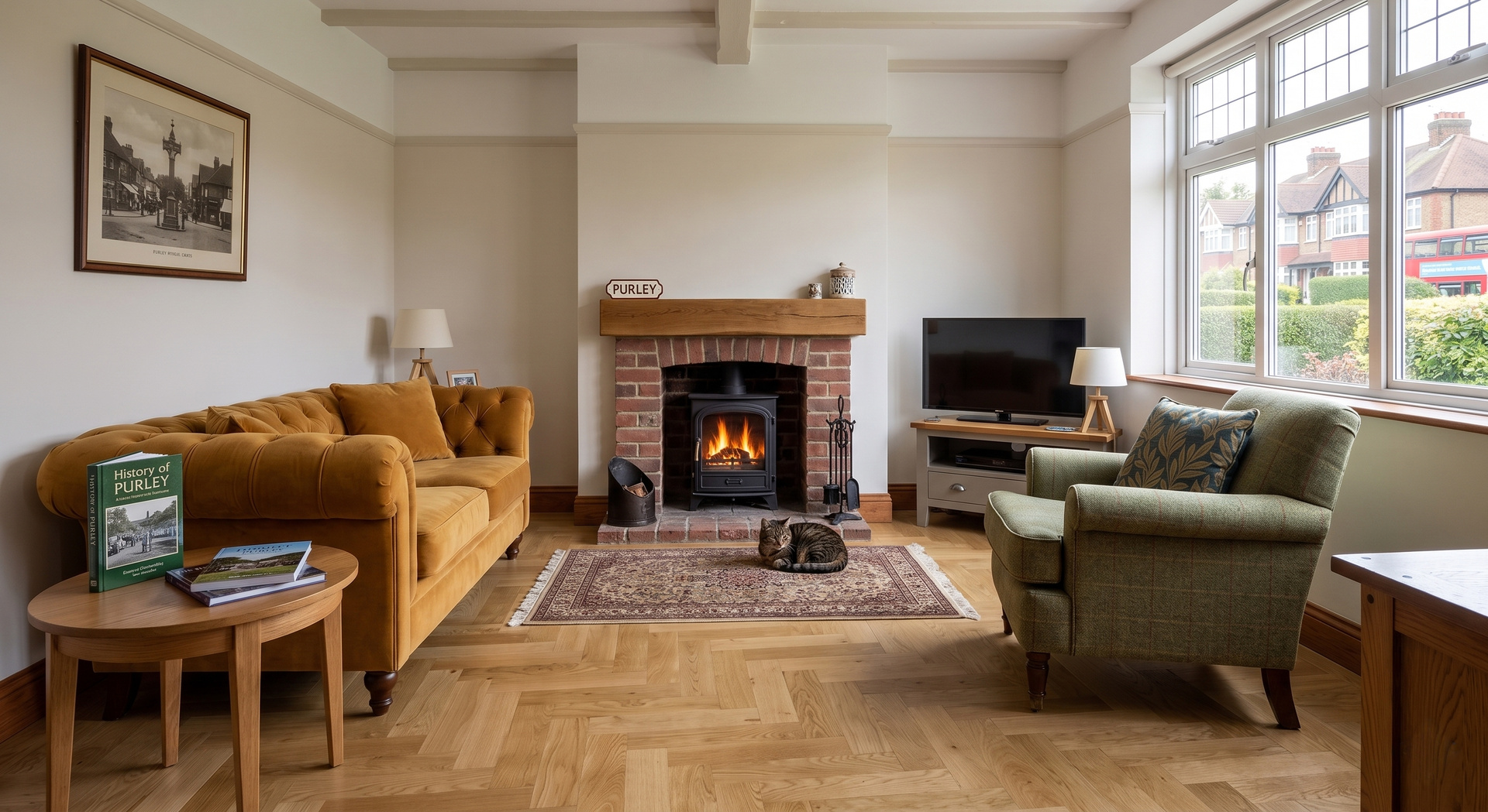 Herringbone Flooring in Purley: A Natural Oak Living Area Case Study
