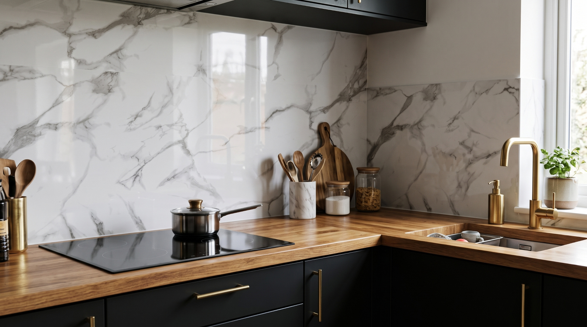 Marble Hob Kitchen Panel Wall